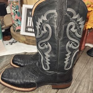 Ostrich square toe boots